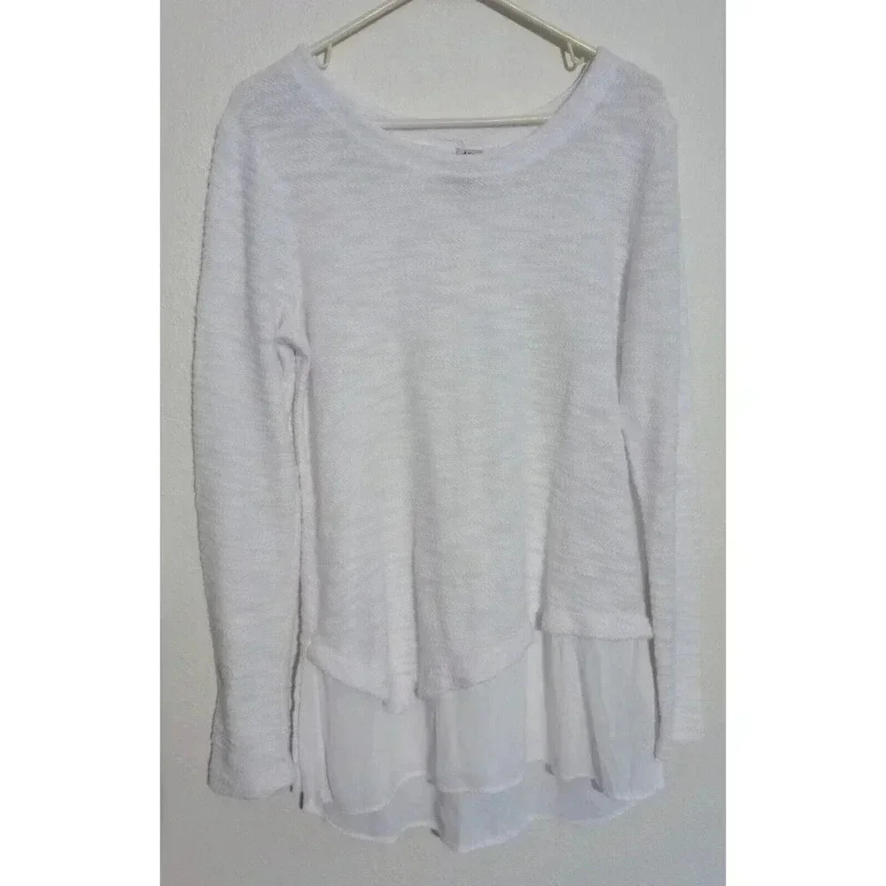 XCVI Soft White Layered Top